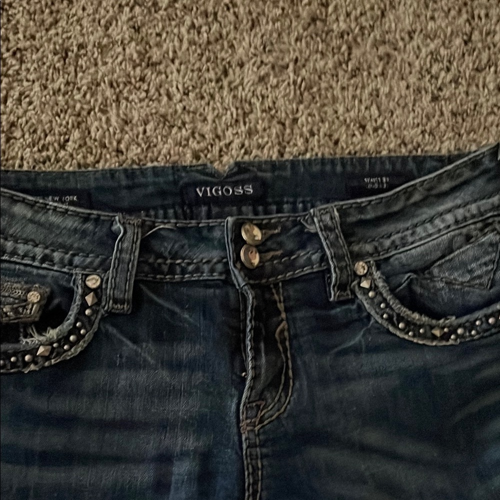 Vigoss Blue Jeans with Studded Embellishments